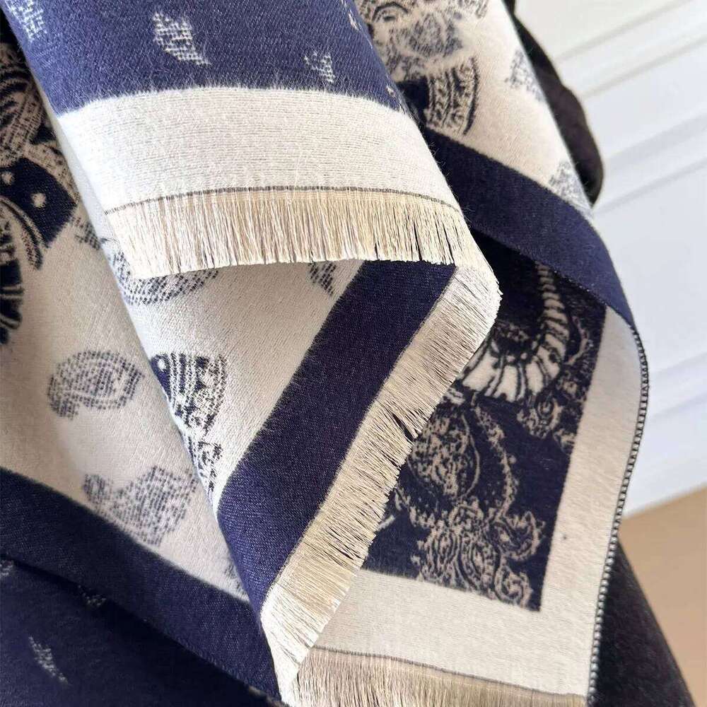 New Brand Elegance Two-Sided Jacquard Scarf Cashmere Soft Warm Fringe Pashmina Elephant Shawl Winter Coldproof Windproof Blanket Z260226
