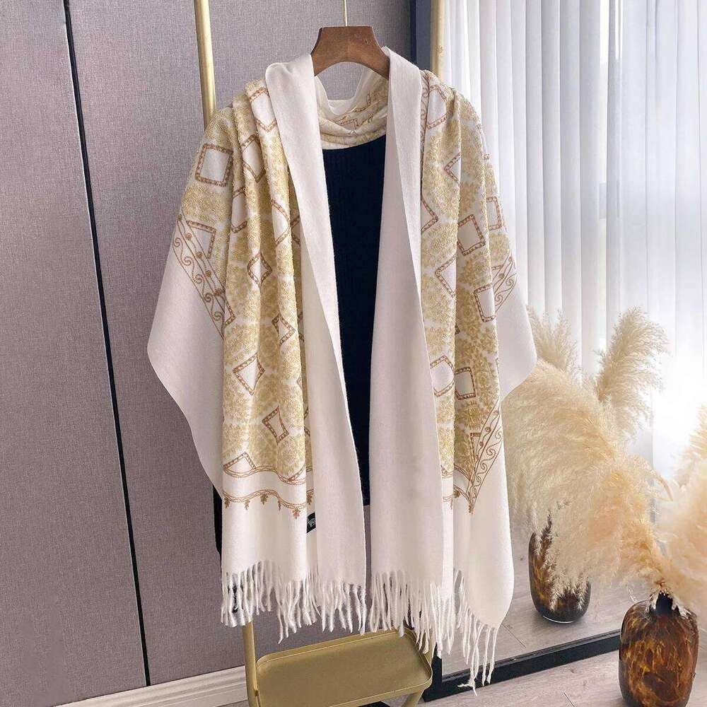 Luxury High Quality Embroidery Scarf Elegant Women Winter Thick Warm Neck Pashmina Long Fringe Scarves Lady Blanket Soft Shawl Z260226