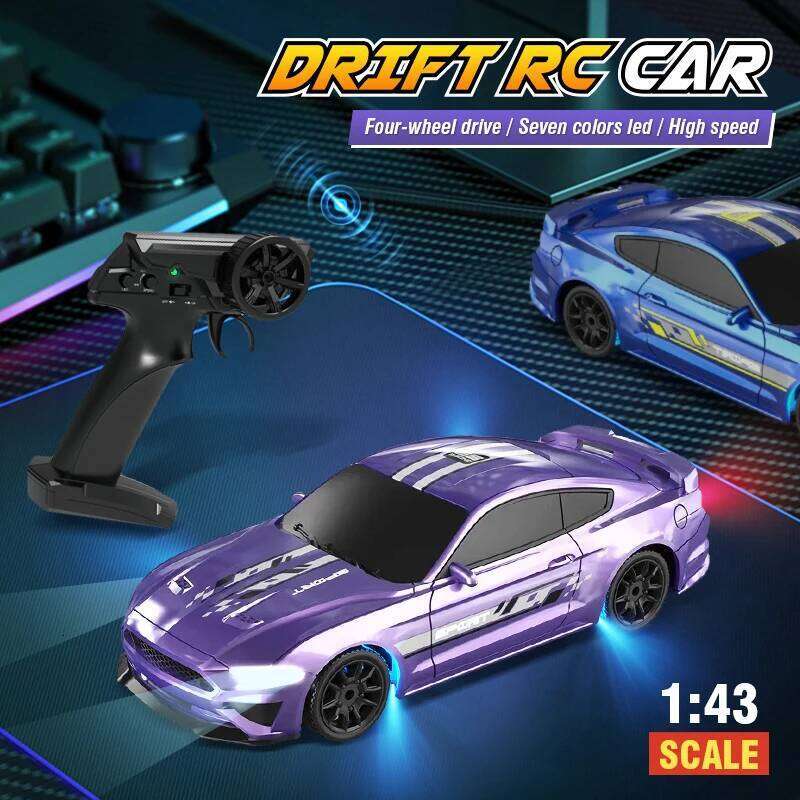 1/43 with Gyro Upgraded Ver 2.4G Remote Mini Drift Race Car 4Wd Radio Control Rc Toys Traffic Cones H260227
