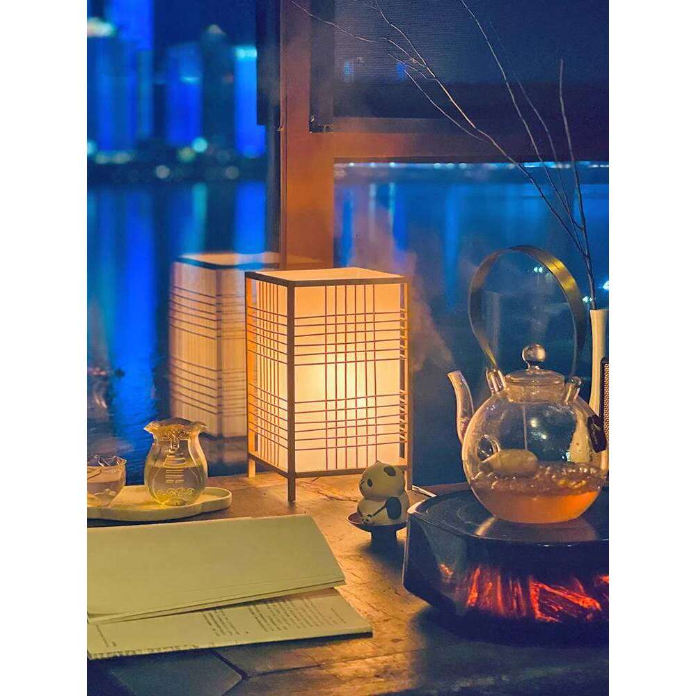 Woven ProductsSimple Bedroom Study Bedside Bamboo art Warm Decoration Desktop Japanese Table Lamp Z260227