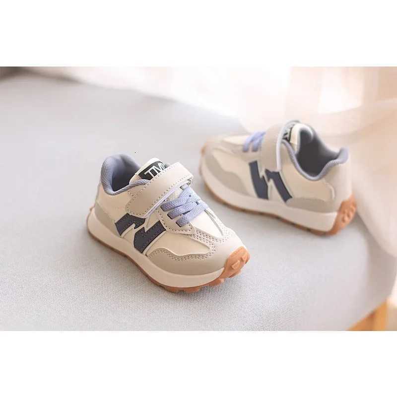 Children Fashion Sneakers Spring Autumn Boys Girls Leather Antiskid Color Blocking Velcro Casual Soft Soled ShoesT260227