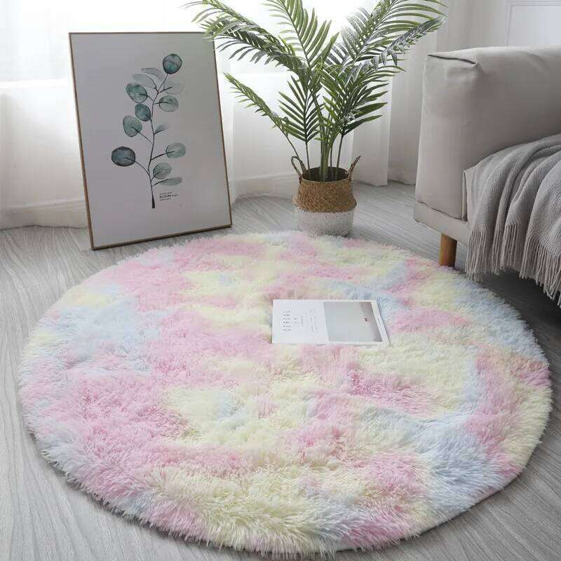 Super Soft Fluffy Round Rug Plush Carpet for Living Decor Cozy Bedroom Nursery Kids Room Home Floor Mat Decorative H260226