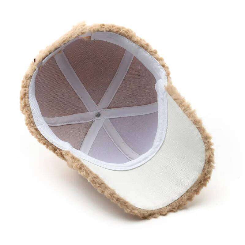 FS Outdoor Windproof Warm Baseball Cap For Men Women Trend Street Lambswool Winter Caps White Plush Trucker Hat Gorras Hombre Z260226