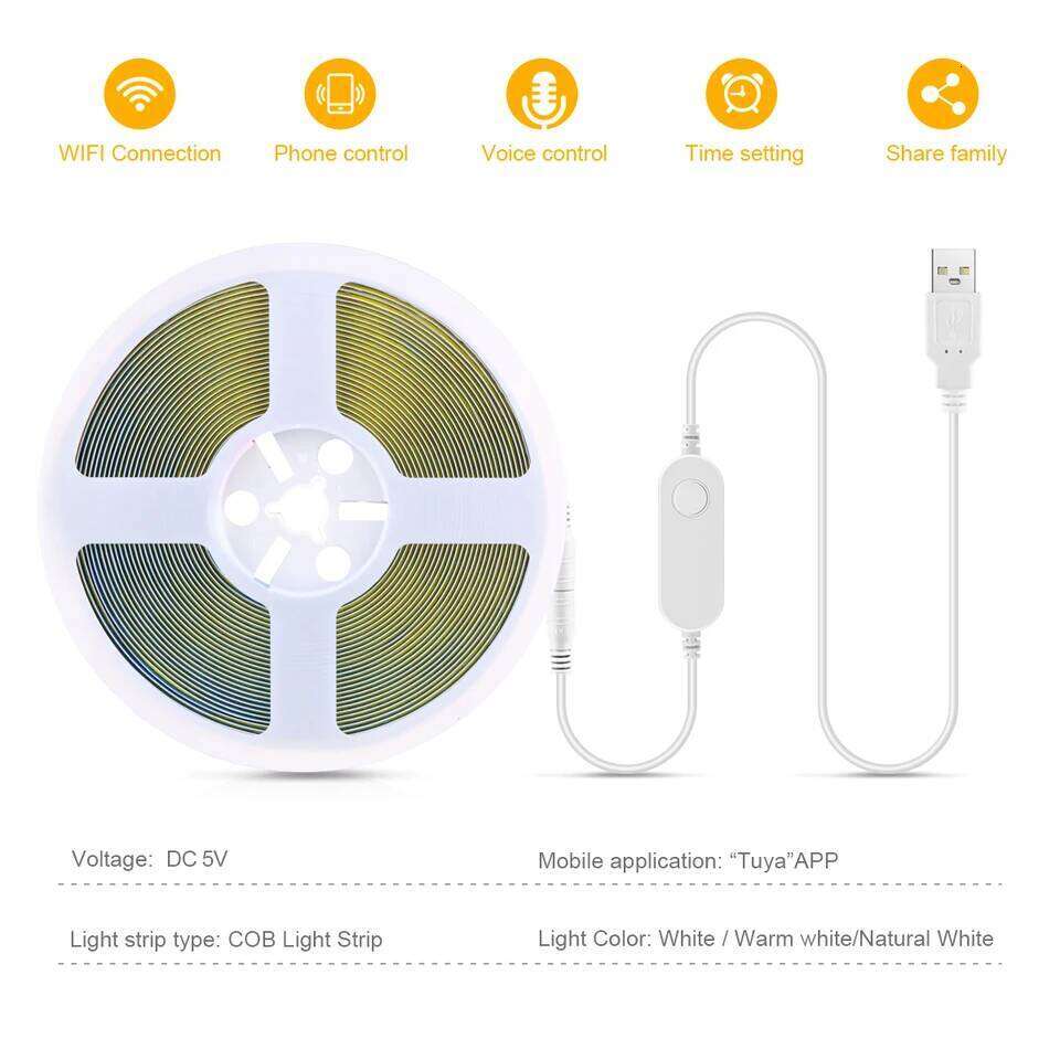 Tuya Wifi RGB /White/Warm White COB LED Strip Light Silica Gel Tube Tape Linear Dimmable Lighting work with Alexa Google Home Z260226