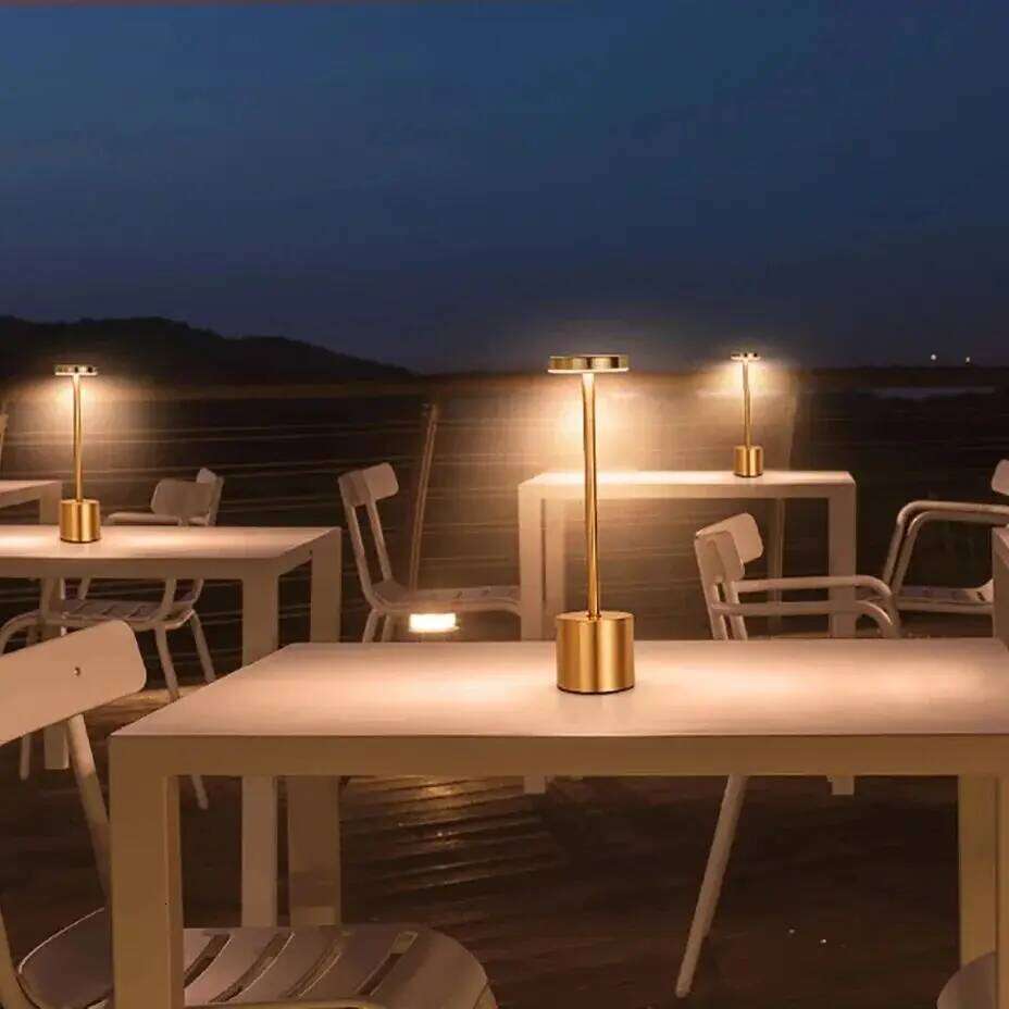 Classic Table USB Rechargeable Night Light 3 Colors Dimming Touch Desk Bedside Lamp Hotel Coffee Shop Club Z260227