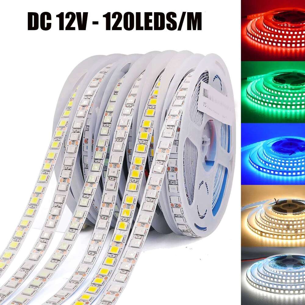 DC 12V 120Leds/M Strip SMD 5054 IP21 IP65 Waterproof Red/Green/Blue/White Home Decor Flexible Ribbon Rope LED Light Z260226
