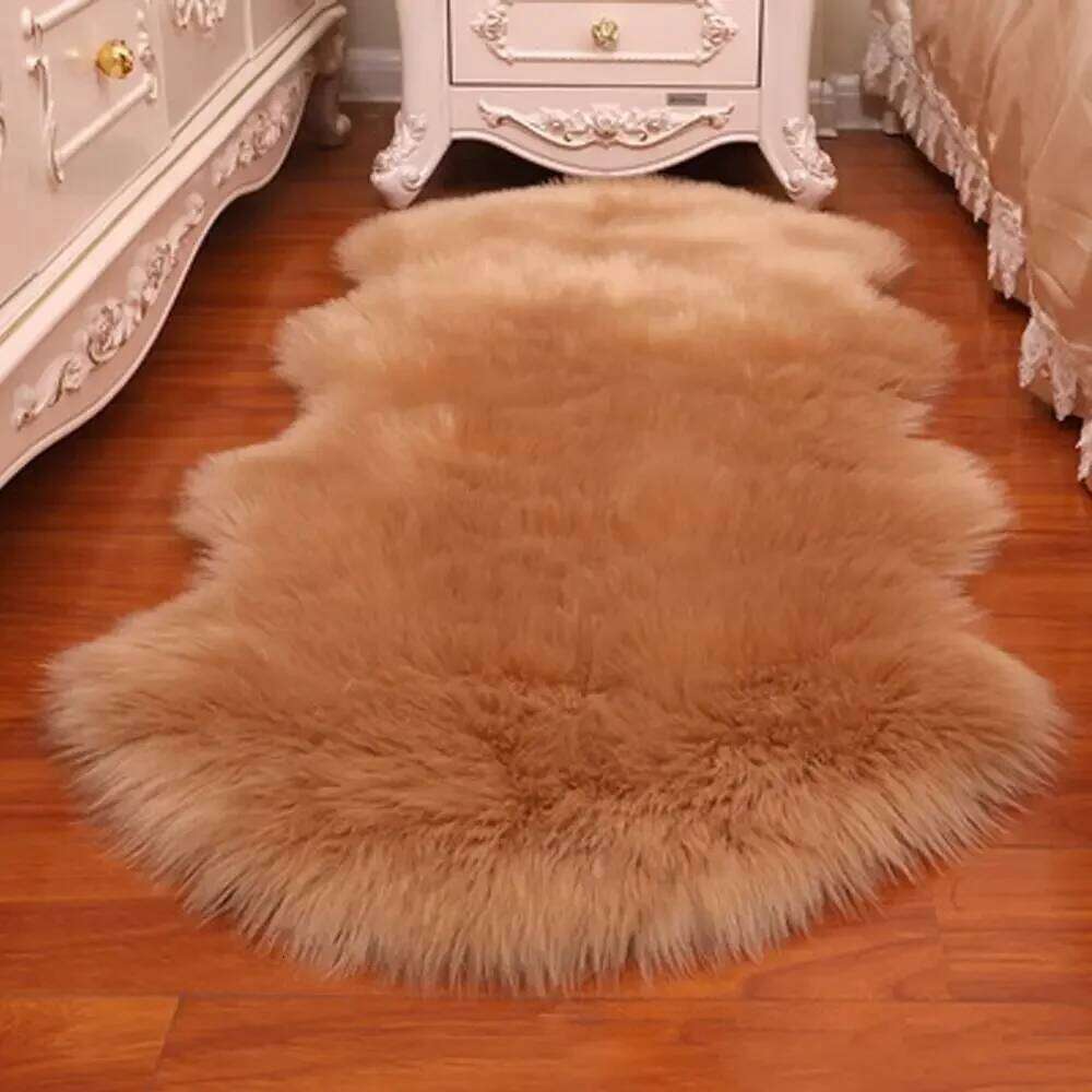 Artificial Sheepskin Long Hair Carpet Floor Wool Mat Soft Faux Fluffy Shaggy Rugs Home Decor H260226