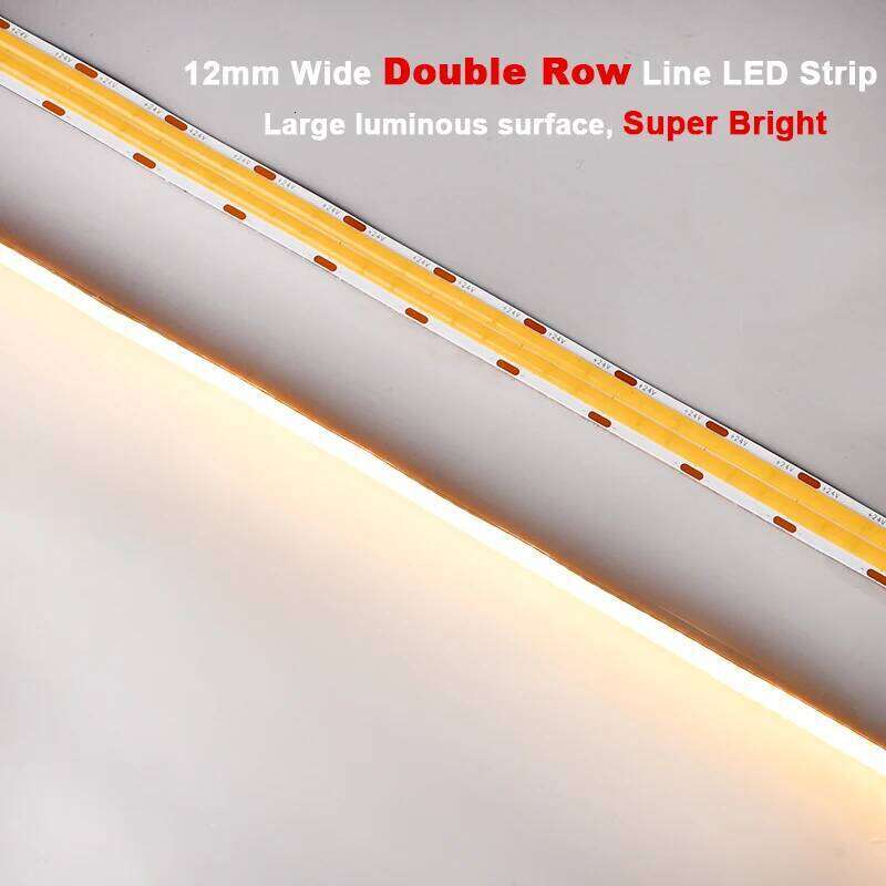 Super Bright COB LED Strip 2000lm/m Double Row 600 LEDs/m Flexible Dimmable Led Tape RA90 3000K 4000K 6500K 24V Kitchen Lighting Z260226