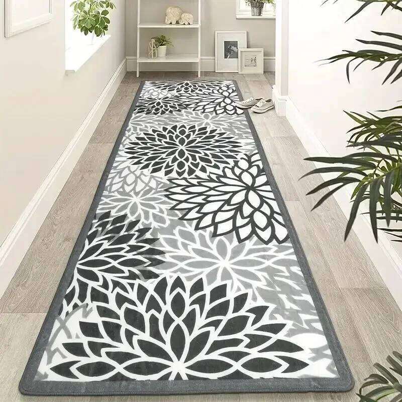 Flowers Hallway Runner Rug Indoor and Outdoor Areas Carpet Anti-Slip Living Laundry Room Kitchen Mat Home Decoration H260226