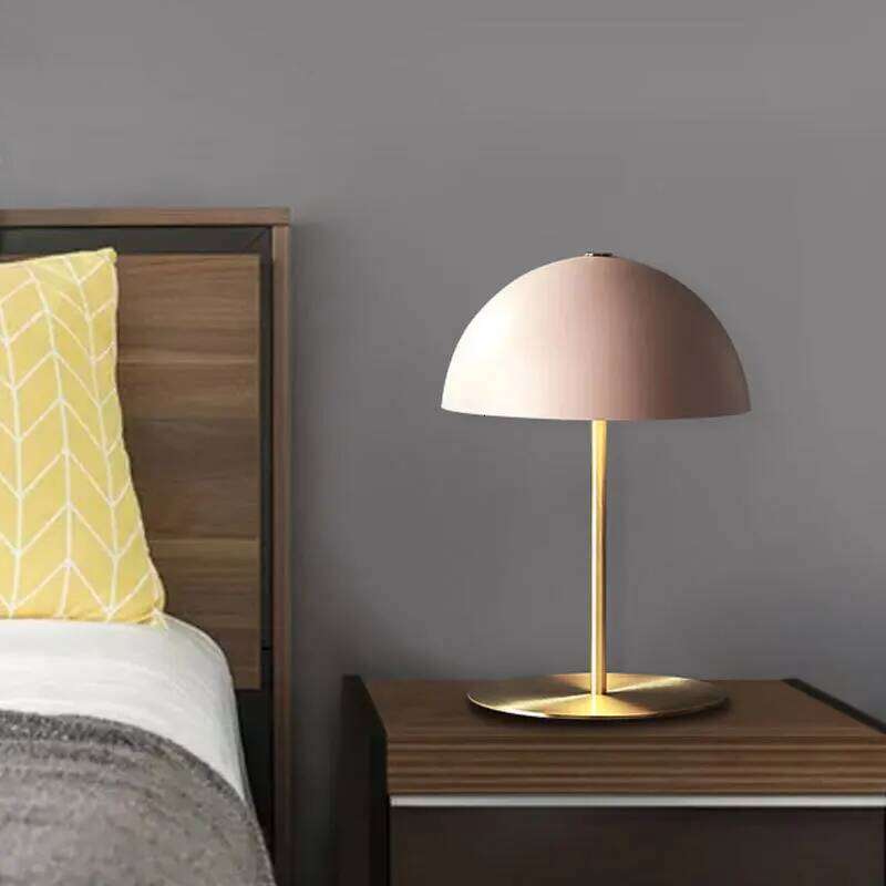 Simple Mushroom Shaped Table Villa Bedroom Bedside Pink Night Light Study American Style Desk Lamp Z260227