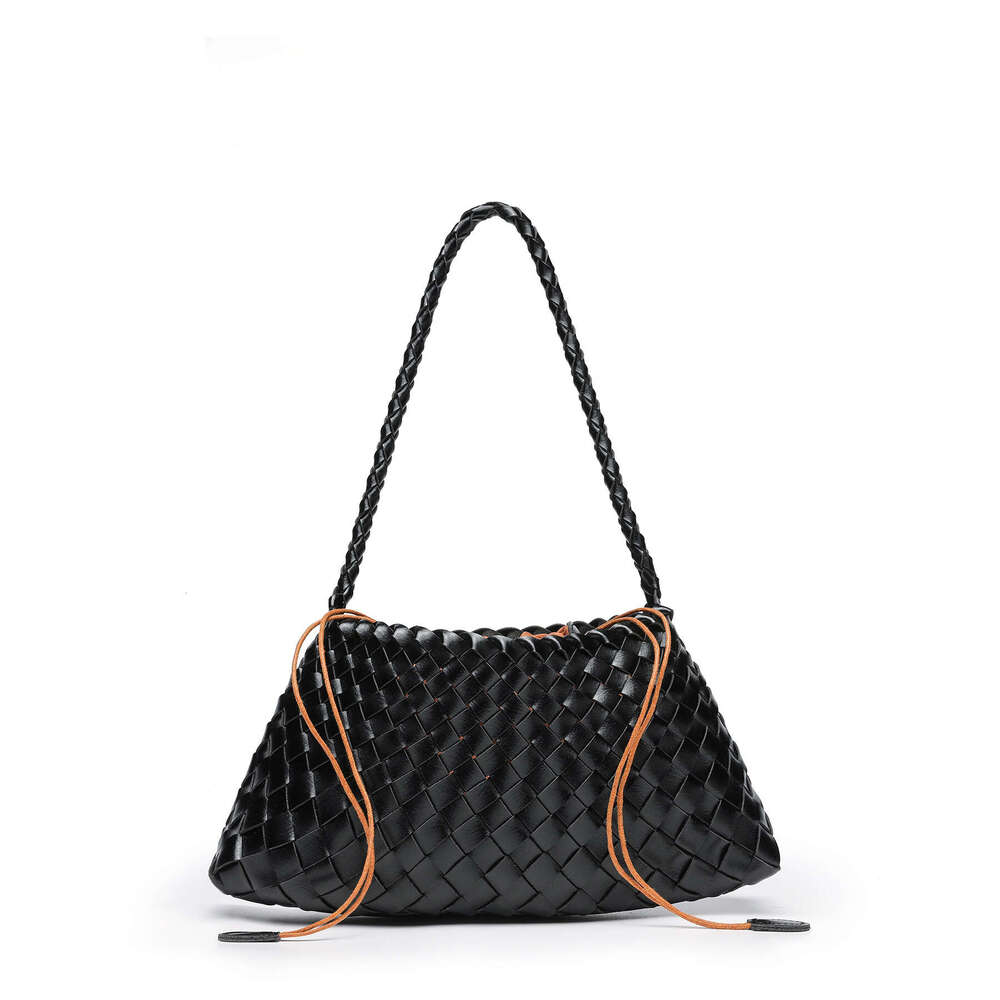 Cross Border Hot Selling Hand Woven Fashion Retro Handheld Basket Versatile Underarm Single Shoulder Mother Daughter Bag