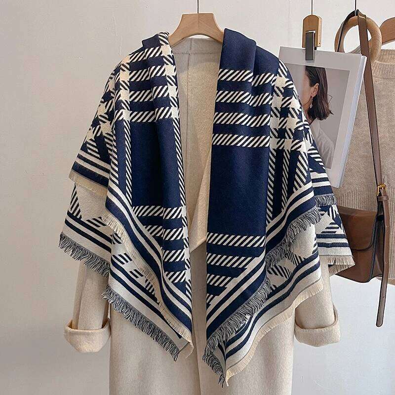 2025 Luxury Brand Winter Women's Cashmere Scarf - Abstract Printed Tasseled Shawl Wrap, Pashmina Bandana & Elegant Poncho Z260226