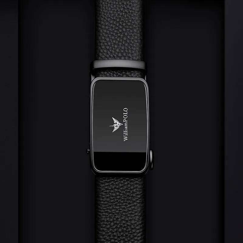 Men's genuine leather with automatic buckle business pants belt, fashionable and simple belt Z260226