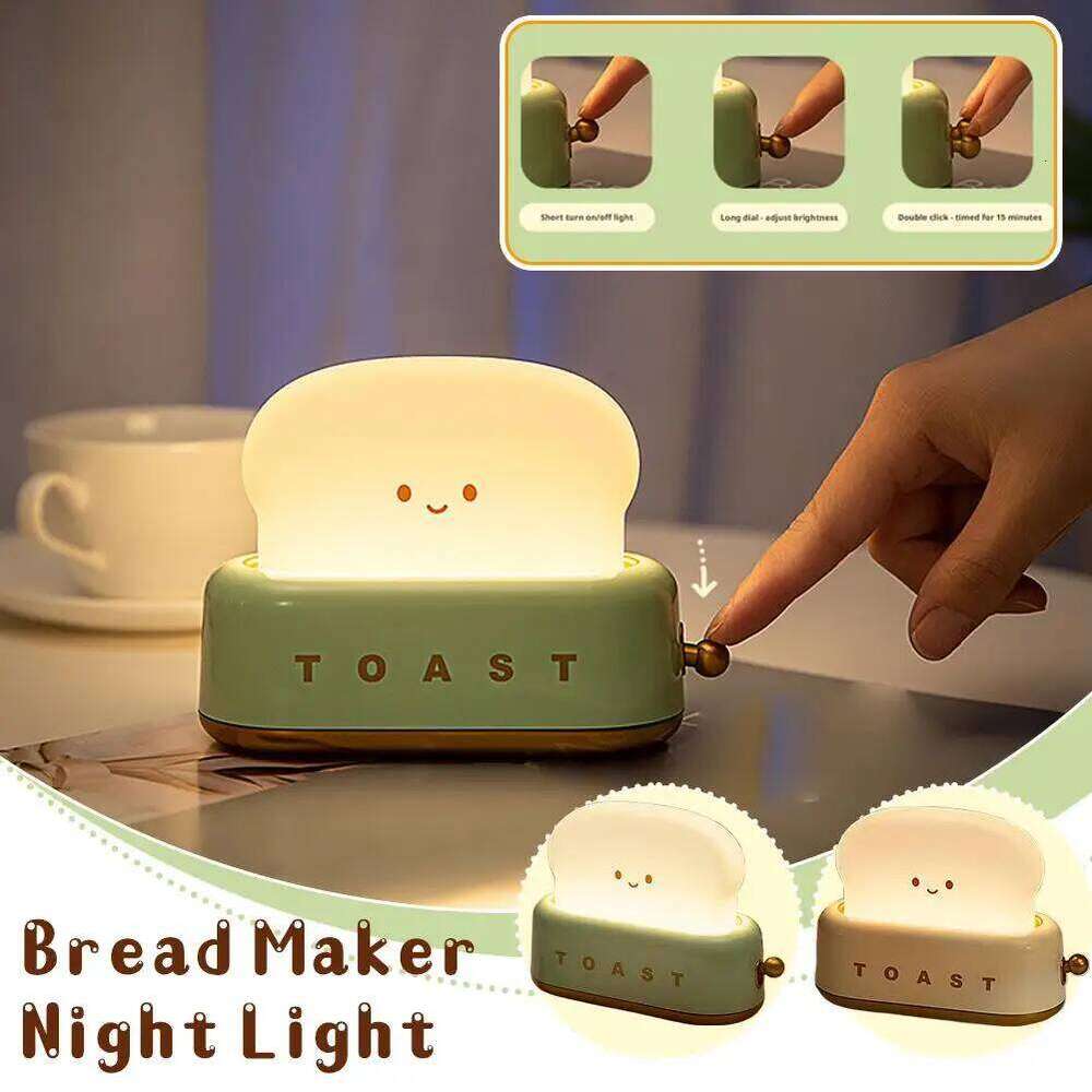 Creative Bread Toast Table Light Toaster Nightlight For Birthday Gift USB Rechargeable Led Lamp Decor Holiday Baby Bedroom Z260227