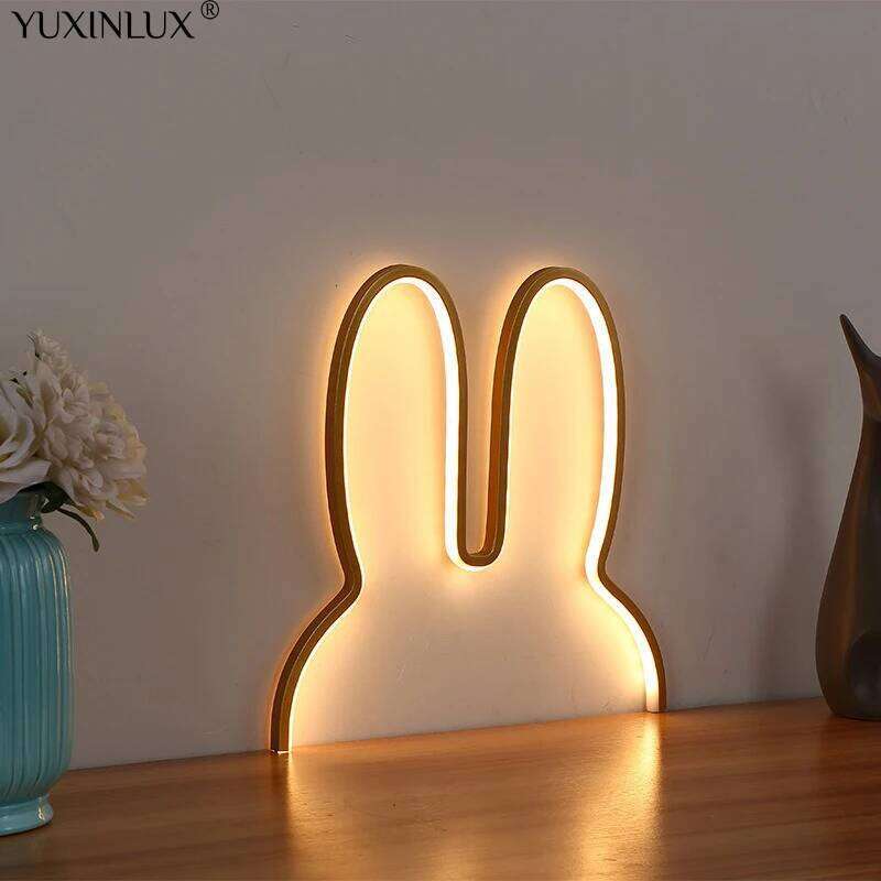 Cute Led Rabbit Wall Lights USB Powered Baby Desk Table Lamp For Bedroom Bedside Children Kid's Room Home Decor Atmosphere Light Z260227