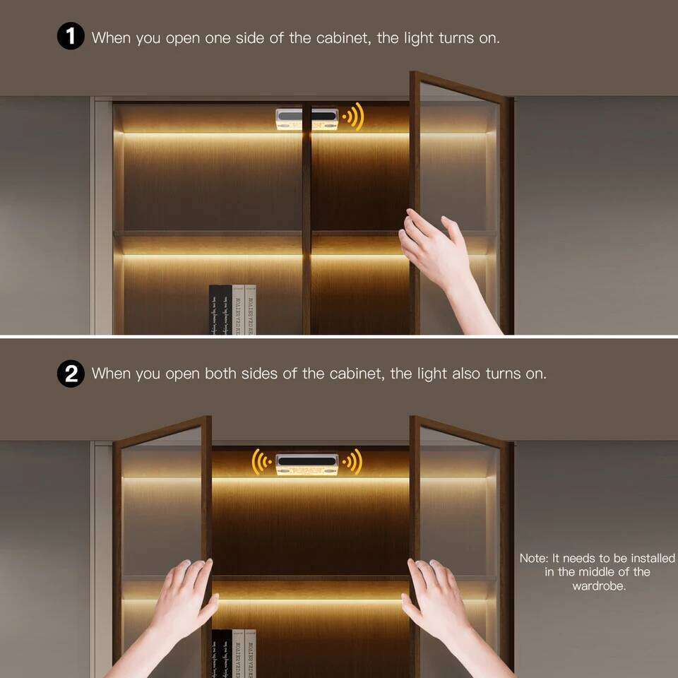 1/2/3/4/5/6PCS Wardrobe Kitchen Cabinet Closet DIY COB Strip Light with Door Control IR Proximity Sensor Controller LED Tape Z260226