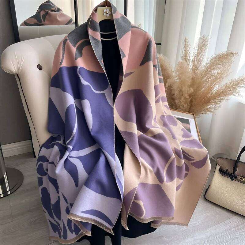 NEW Brand Warm Cashmere Poncho Shawl Scarf Luxury Print Thick Pashmina Winter Blanket Wraps Bufanda Casual Hijab Stoles Echarpe Z260226