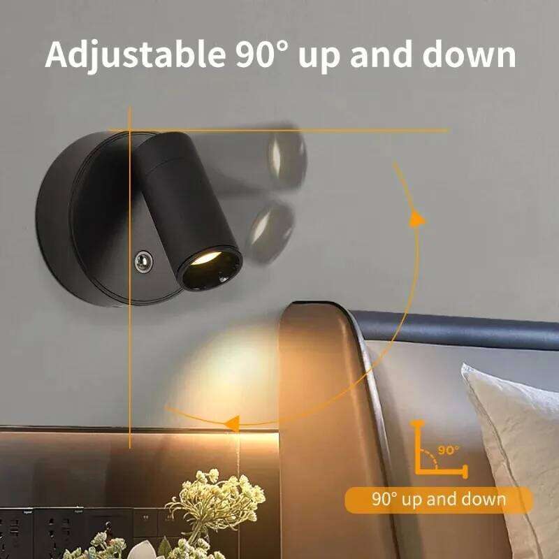 LED Magnetic USB Rechargeable Spotlight Wireless Wall Lamp Reading Bedroom Bedside Light Z260227
