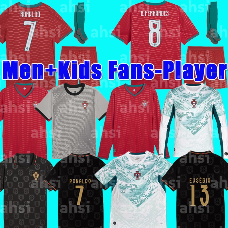EUSEBI0 Edicao Special Portugal jersey 2026 Black Panther Kit DIOGO J soccer jerseys RUBEN ronaldo Long sleeves football shirts Men Kids kit set