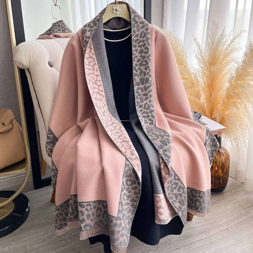 New Luxury Cashmere Plaid Leopard Scarf Winter Women Pashmina Shawls Warm Blanket Wraps Female Thick Bufanda Scarves Z260226