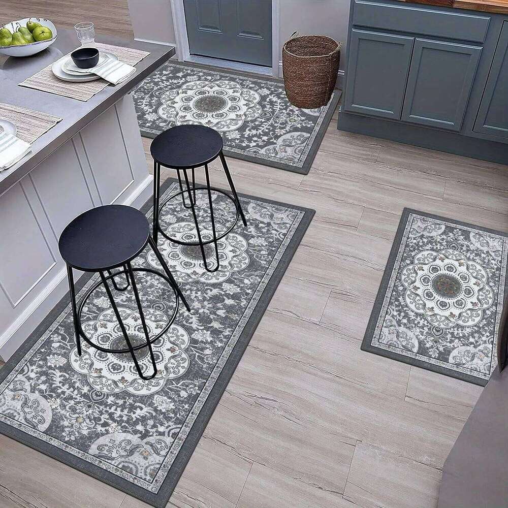 3 pcs set floor mat Bohemian style rugs carpet Non-slip comfortable washable kitchen decoration office bedroom corridor H260227