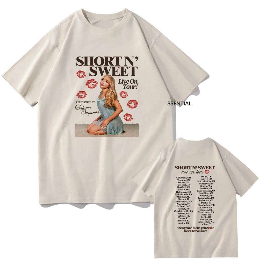 Sabrina Carpenter Short n' Sweet Album Shirt Men/women Clothing Harajuku Vintage Unisex Graphic T Shirts Kawaii Clothes H260227