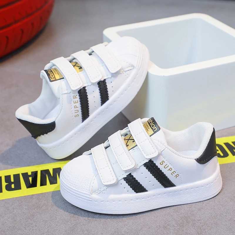 Kids Sneakers 1-6T Triple Velcro Shell Toe Non-slip Breathable Casual Outdoor Shoes for Boys Girls ToddlersT260227