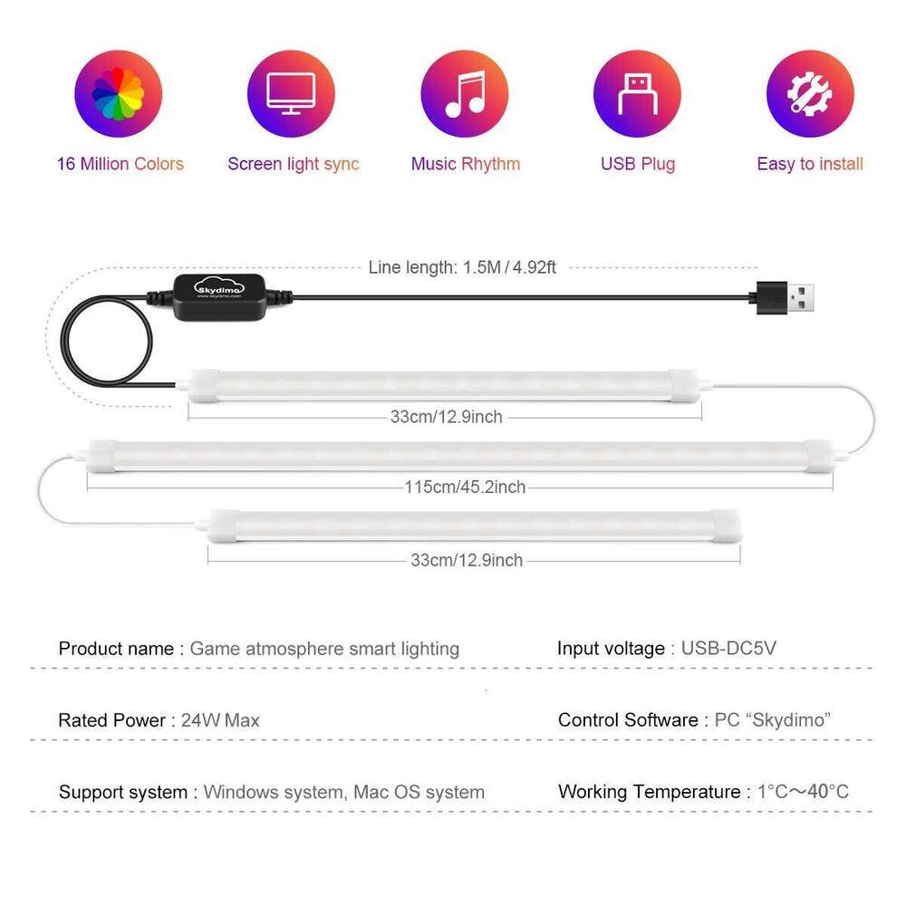 RGBIC Computer Display Screen Ambient Light USB LED Strip PC Gaming Backlight Decor For 24/27/32/34/49 inch monitor Z260226