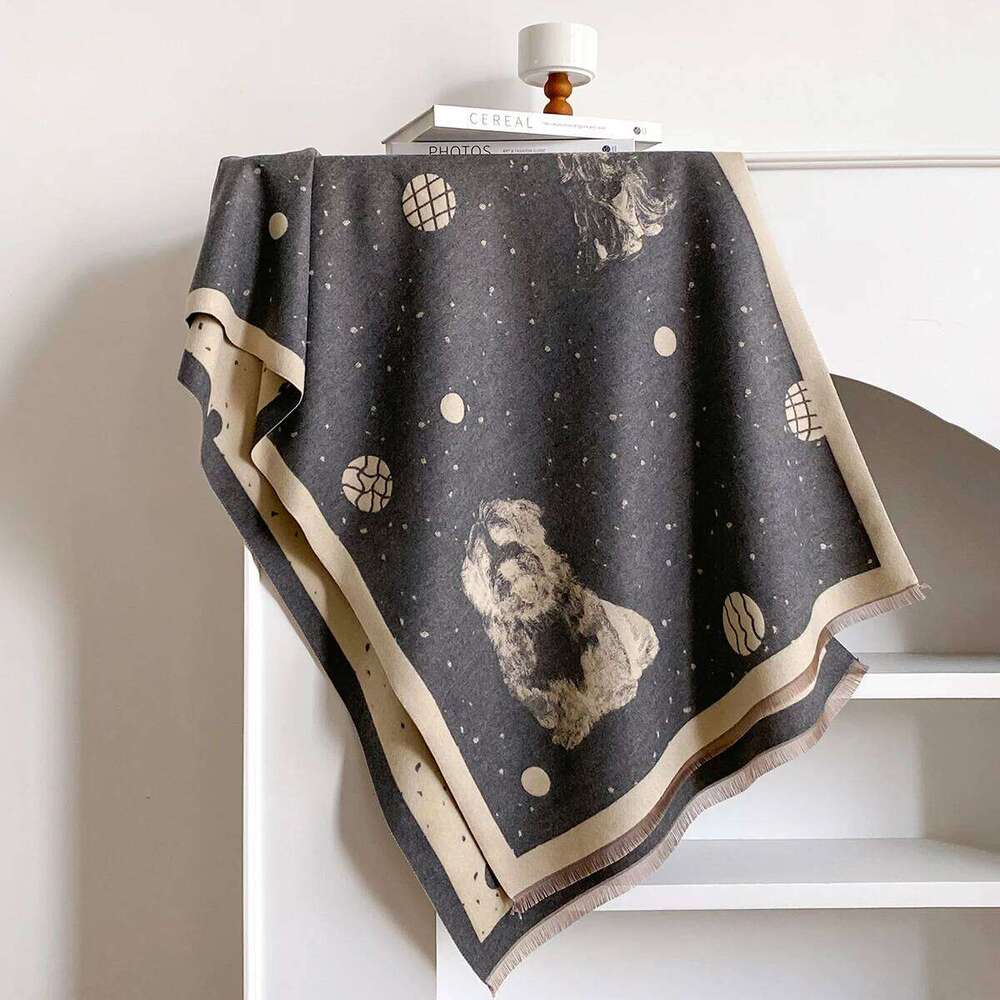 Animal Design Winter Dog Print Imitation Cashmere Jacquard Scarves High Quality Women Thicken Wrap Shawl Ladies Pashmina Scarf Z260226