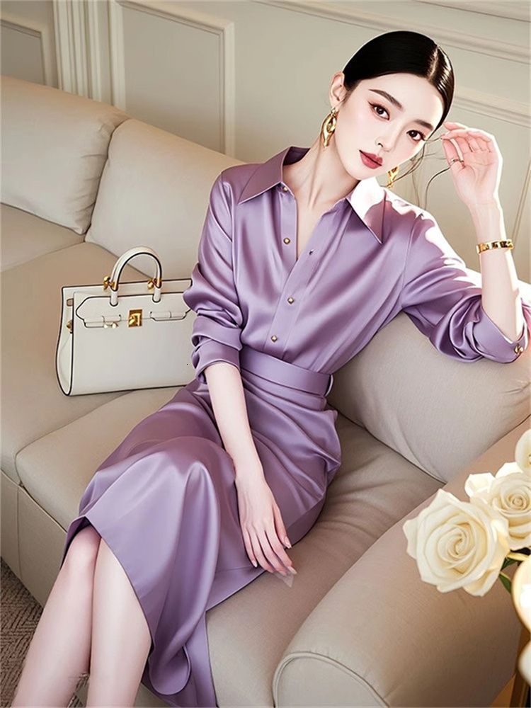 Womens Blue Satin Maxi Prom Dresses Summer Fashion One Shoulder Tie Waist Long Formal Cocktail Dresses for Women 240801