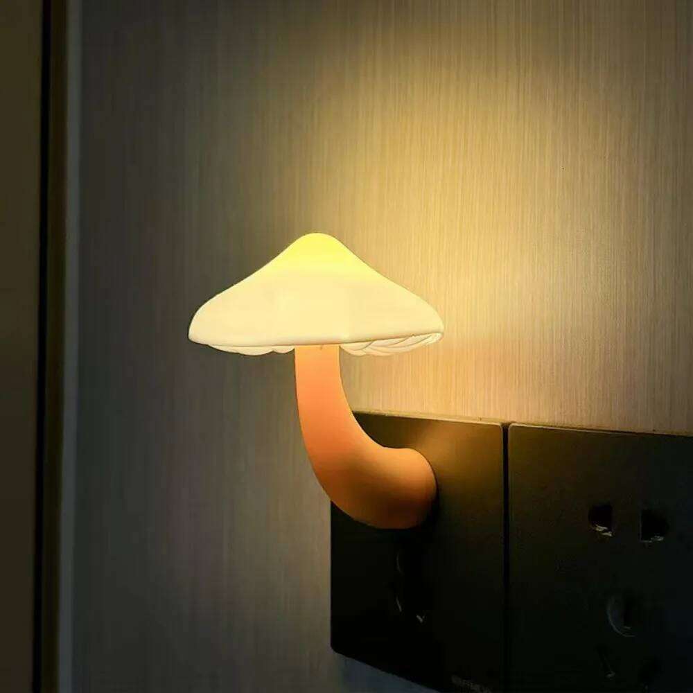 Mushroom Light-Sensor Night - Plug-in Eye-Caring Lamp for Bedroom Bedside & Baby Feeding, Creative Sleep-Friendly Light Z260227