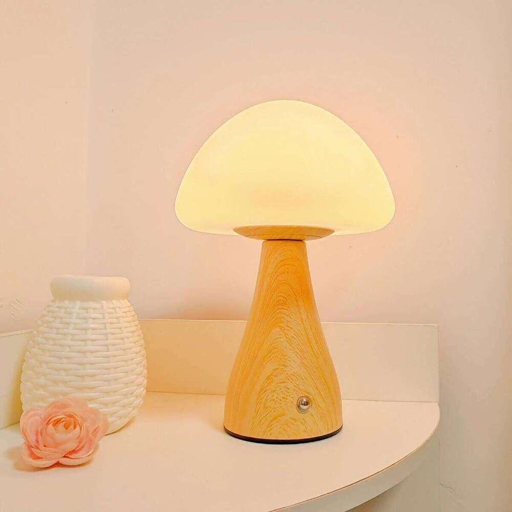 Modern Nordic LED Mushroom Desk Lamp with Touch Control, USB Charging, Perfect for Bedrooms, Bars, and Study Z260227
