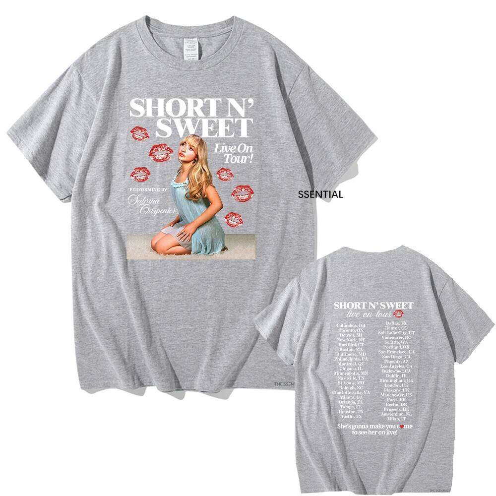 Sabrina Carpenter Short n' Sweet Album Shirt Men/women Clothing Harajuku Vintage Unisex Graphic T Shirts Kawaii Clothes H260227