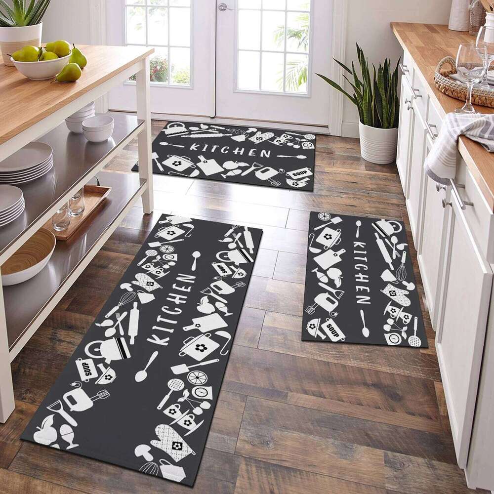 VIKAMA Rugs American Wood Printed Anti Slip Easy To Clean Absorbent Kitchen Multi Size Floor Mats Home Decoration H260226