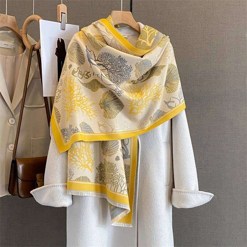 2025 Design Floral Printed Cashmere Scarf Women Winter Pashmina Shawls And Wraps Thick Warm Bufanda Stoles Blanket Luxury Z260226