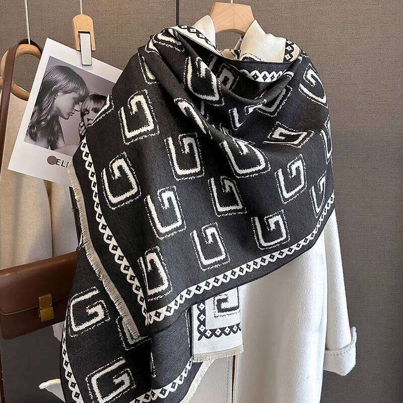 New Fashion Brand Women Pashmina Cashmere Winter Thick Warmth Shawl Wrap Coldproof Windproof Scarf Echarpe Blanket Z260226