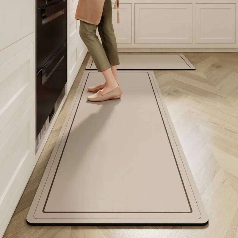 VIKAMA 1/2PC Simple Kitchen Diatoma-Mud Floor Mat Wabi-Sabi Long Bathroom Absorbent Non-Slip Easy Care Carpet Home Decor H260226