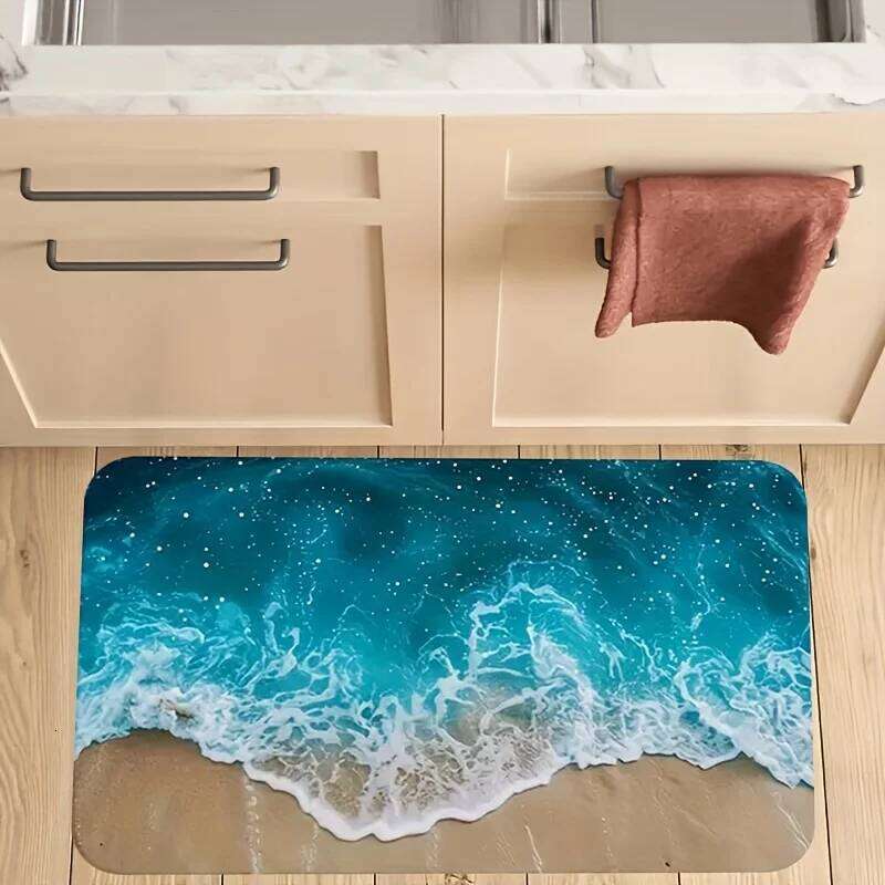 Summer Beach Wave Floormat Home Decor Non-slip Kitchen Hallway Balcony Rugs Bathroom Foot Pad Bedroom Door Mat H260226