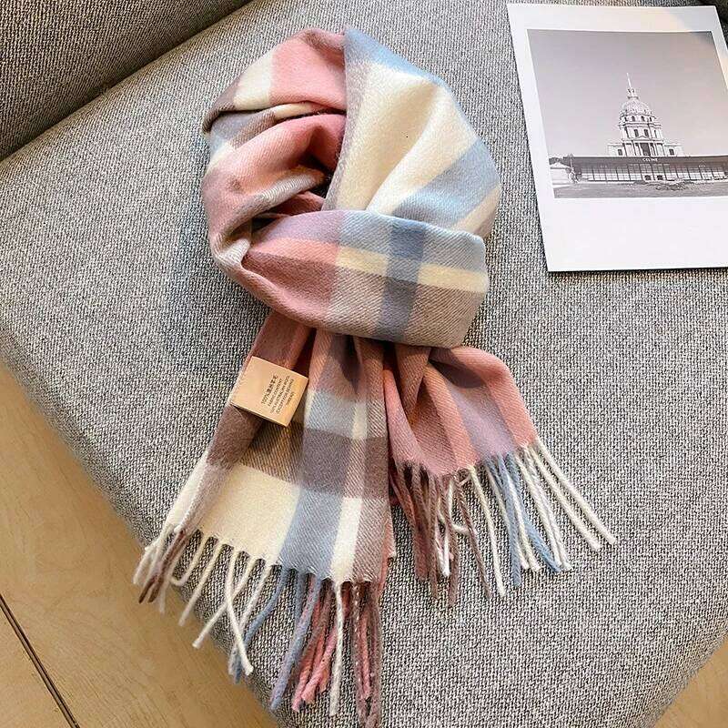 100% Wool Winter Scarf for Women Long Warm Cashmere Hijab Solid Lady Shawl Wrap Female Pashmina Bandana Head Scarves Z260226