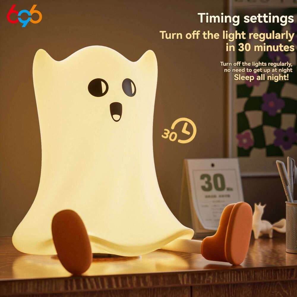 New Cute Night Light Dimmable Silicone Cartoon Pumpkin Lamp With Timer Rechargeable Touch Nightlight For Nursery Bedroom Z260227