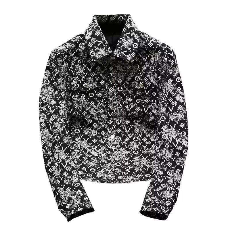2024 New Spring And Autumn Men's Jacket With Turn-Down Collar, European Trendy Brand, Light Luxury Fashion Slim Fit Coat
