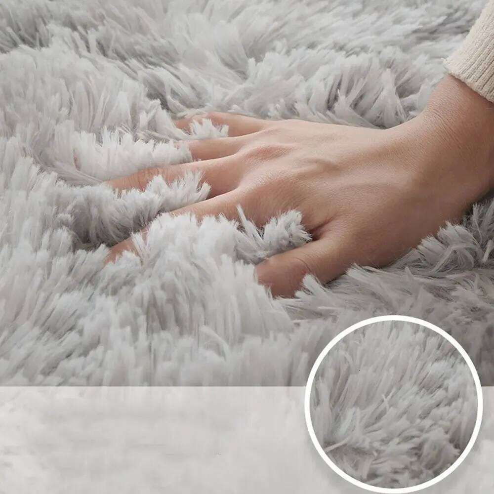 Fluffy Shaggy Imitation Wool Bedside Rugs Non Slip Floor Protection Sofa Cushion Washable Bedroom Mats Home Decor H260226