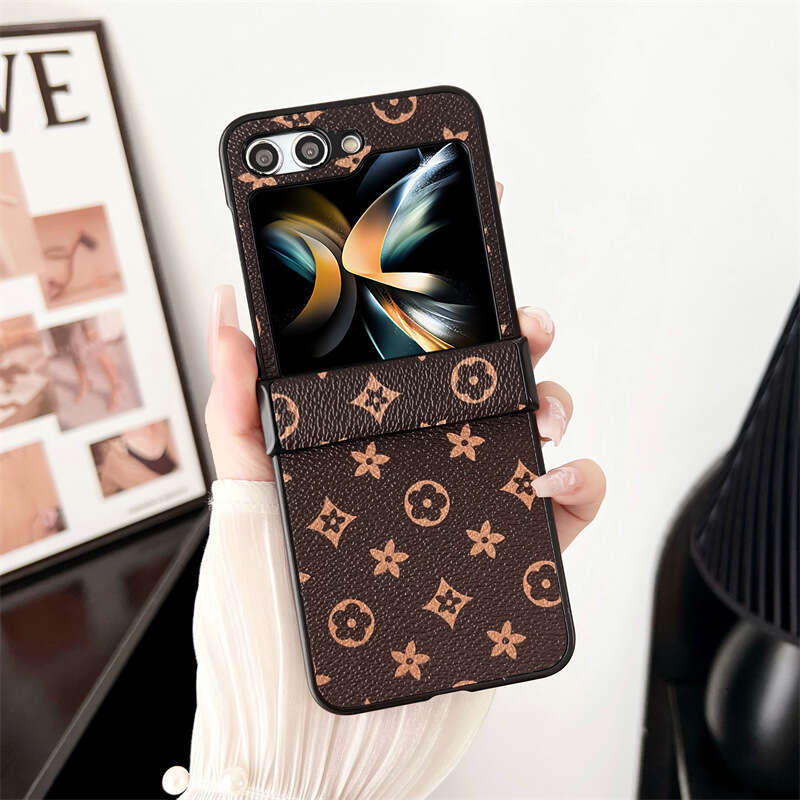 Compatible with Samsung ZFlip6 Phone Case Foldable Screen Plaid Pattern Three-Segment Hinge ZFLIP5/4 Protective Cover ZFLIP3