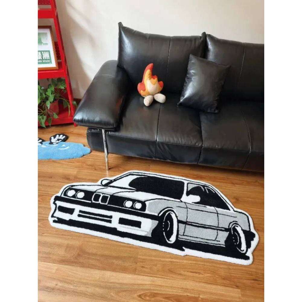 VIKAMA Trendy Retro Car Personalized Home Decoration, E-sports Room Bedside Carpet, Anti-slip and Absorbent Carpet H260226