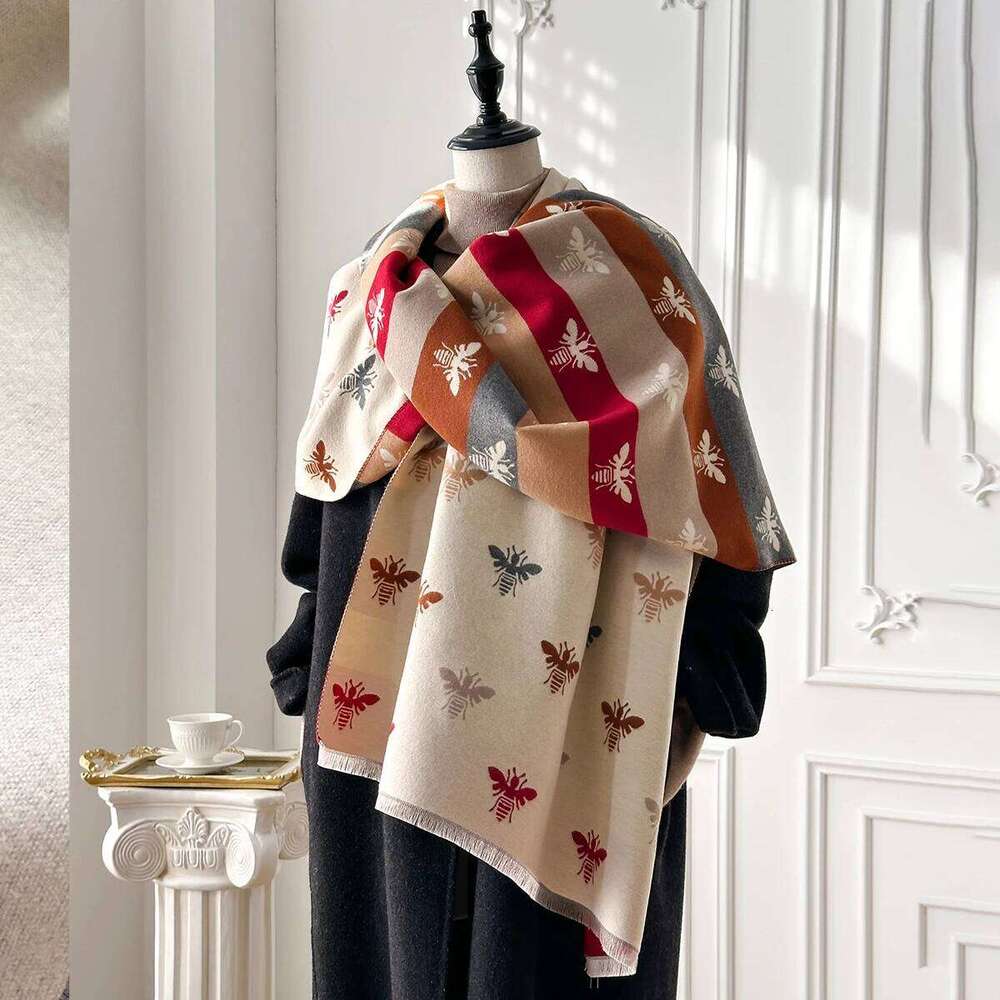 Women's Luxury Cashmere Pashmina Scarf Extra Warm Thick Shawl Rich Winter Print Foulard Blanket Wrap for Fashionable Warmth Z260226