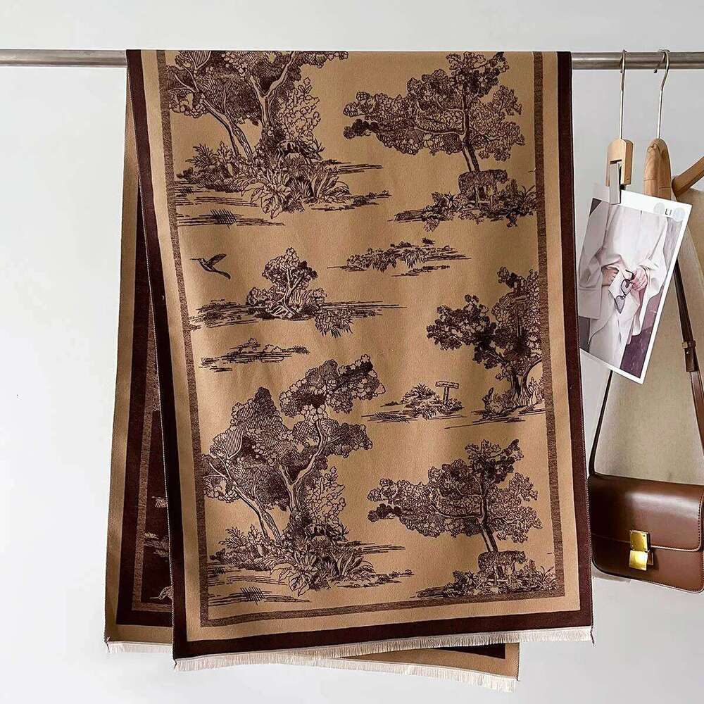 New Luxury Women Two-Sided Print Soft Warm Pashmina Fashion Shawl Winter Scarves Coldproof Windproof Blanket Scarf Echarpe Z260226