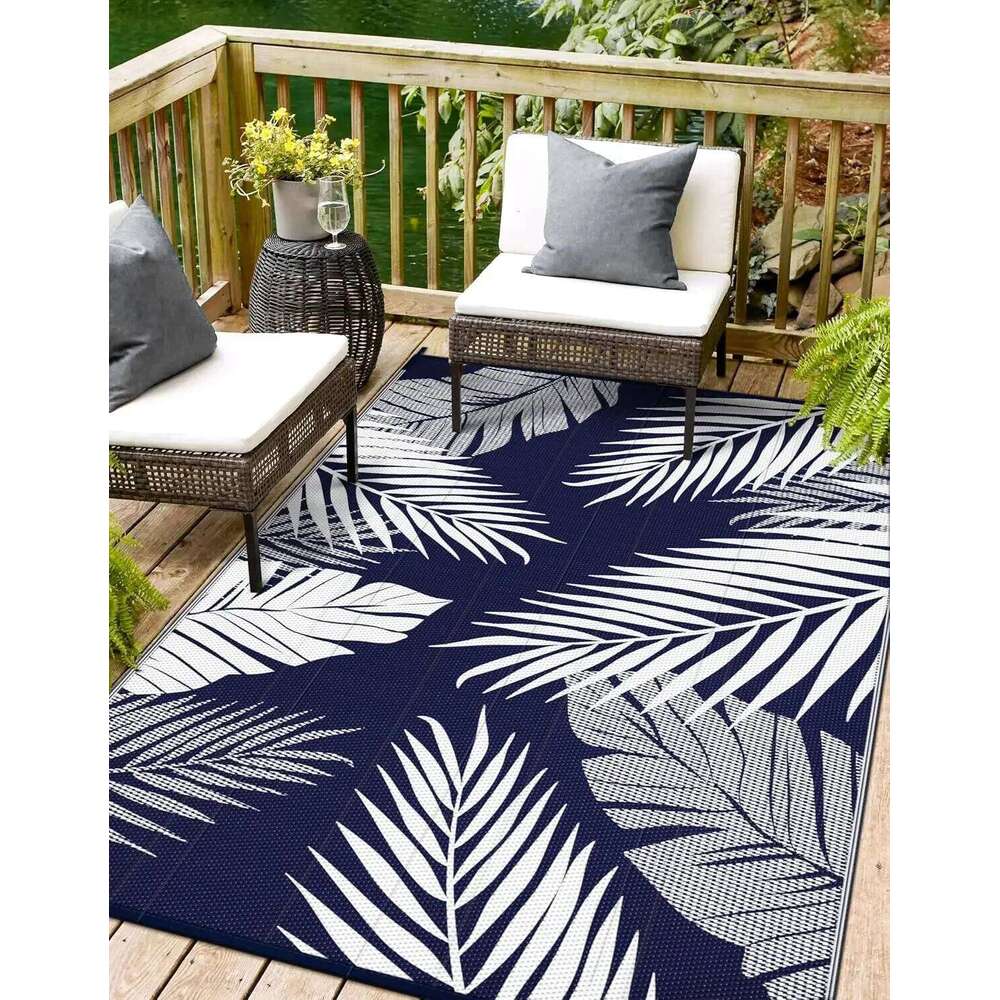 Modern Grey Palm Leaf Outdoor Mat Courtyard Carpet Floor Garden Balcony Home Living Room Decoration H260227 - view 4