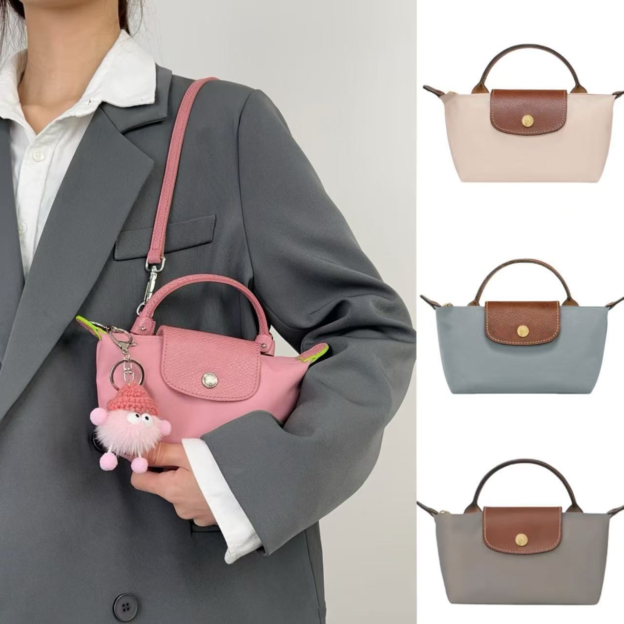 French Longly champes Mini Dumpling Daily Commute Versatile Crossbody Handbag tpte Women's Small Bag With Perforated Shoulder Strap Large Shopping Bag