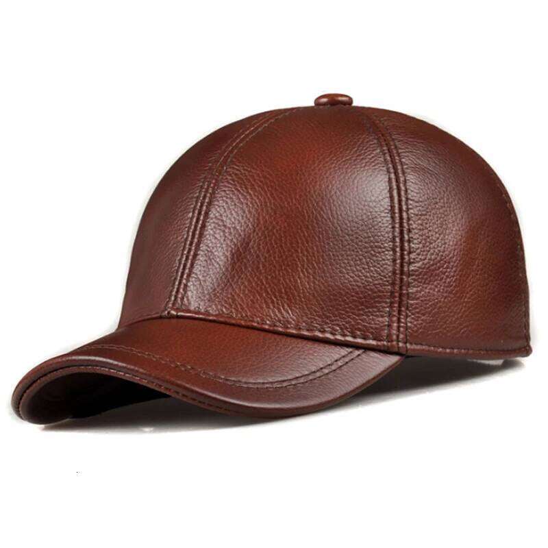 Sales Winter men brown/black Color Real Leather Baseball Caps Men Ladies Youth Duck Tongue Wamr Hats Hip Pop Bonnet Femme Z260226