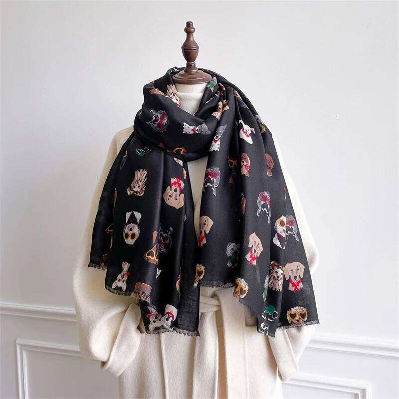Autumn and Winter Travel Warm Cashmere Shawl Scarf Fashion Women Cat Print Pashmina Blanket Wraps Female Cute Poncho Bufanda Z260226